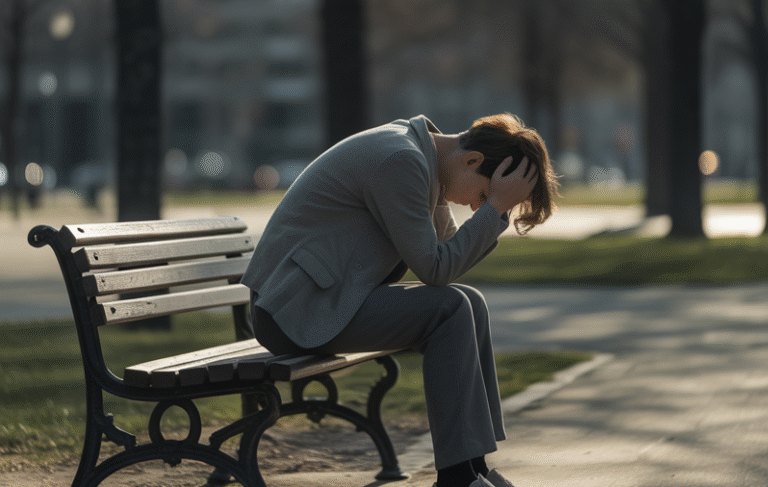 Loneliness impacting mental and physical health, showing emotional isolation and stress on the mind and body.